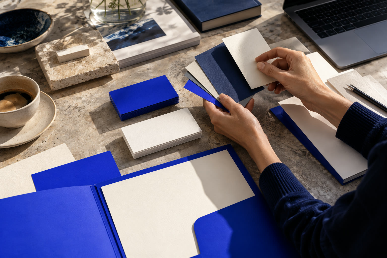 Materiali e colori per progettare una brand identity, immagine illustrativaAI