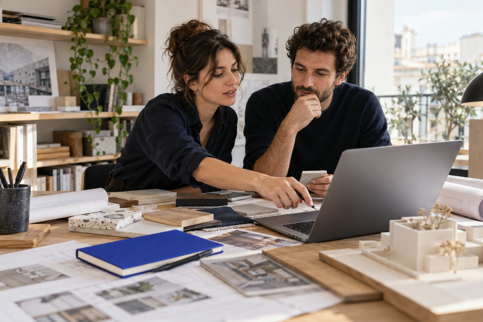 Professionisti al lavoro su un progetto digitale, immagine illustrativaAI